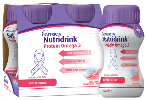NUTRICIA Nutridrink Protein Omega3 ogu garšas 125 ml dzēriena paciņa, 4 vienības