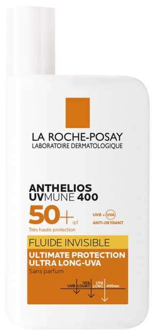 LA ROCHE-POSAY Anthelios UVMUNE 400 Invisible Fluid SPF50+ — Saules aizsarglīdzeklis, 50 ml