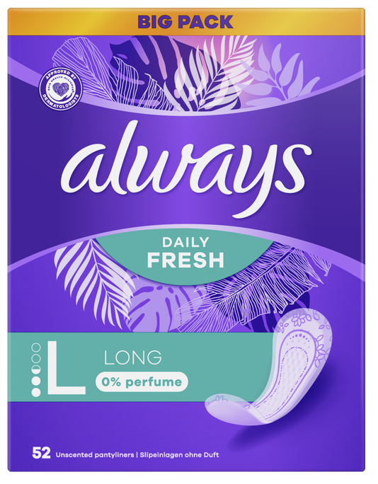 ALWAYS Long ikdienas ieliktnīši, 52 gab. — Ikdienas ieguldījums svaigumam