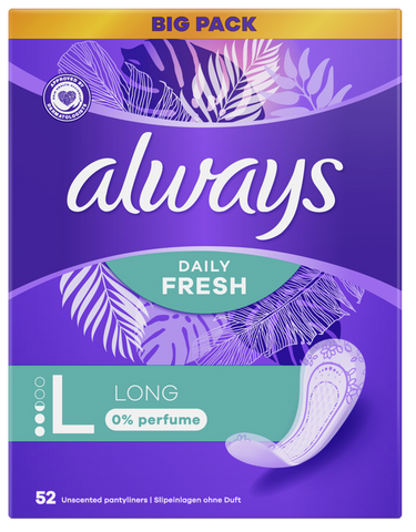 ALWAYS Long ikdienas ieliktnīši, 52 gab. — Ikdienas ieguldījums svaigumam