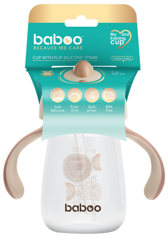 BABOO Au Naturale mācību krūzīte 9 mēnešiem (260 ml), 1 gab.