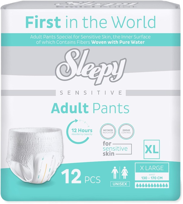 SLEEPY XL Jutīgas pieaugušo autiņbiksītes, iepakojums 12 gab.