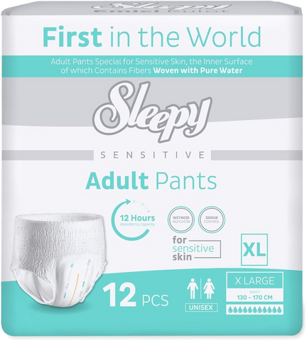 SLEEPY XL Jutīgas pieaugušo autiņbiksītes, iepakojums 12 gab.