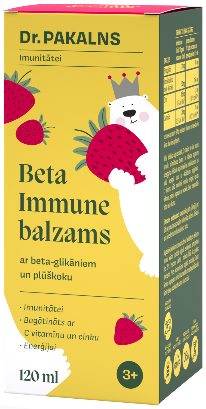 DR. PAKALNS Beta-Immune balzams - 120 ml imunitātes un enerģijas atbalstam