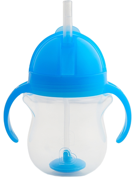 MUNCHKIN 6m+, zila krūzīte ar salmiņu, 207 ml