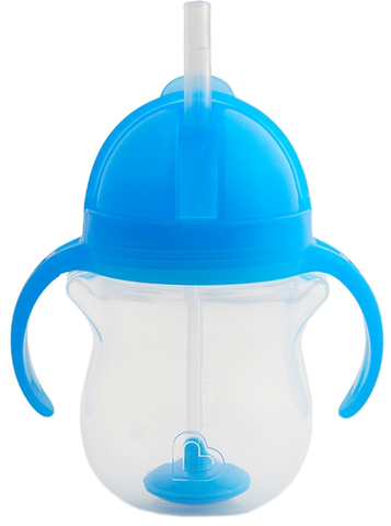 MUNCHKIN 6m+, zila krūzīte ar salmiņu, 207 ml