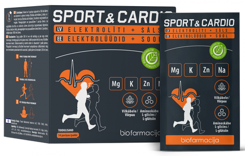 Bio Magnijs + Bio Kālijs Sport&Cardio - BIOFARMACIJA pulveris 14 paciņās