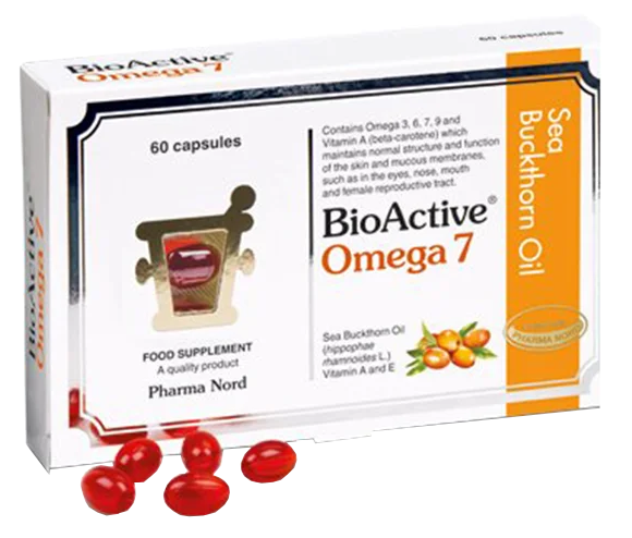 PHARMA NORD Omega7 Bioactive Smiltsērkšķu eļļas kapsulas, 60 gab.