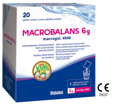 MacroBalans 6 g pulveris - 20 paciņas šķīduma pagatavošanai perorālai lietošanai