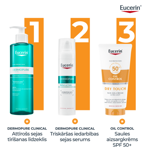 EUCERIN Sun Oil Control SPF 50+ krēms-gels ar sausu pieskārienu, 200 ml