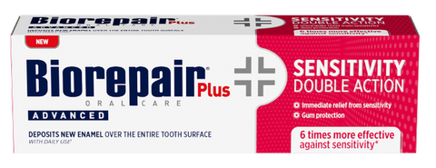 BIOREPAIR Plus Advanced Double Action zobu pasta jutīgiem zobiem, 75 ml