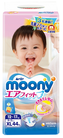 Moony Airfit XL autiņbiksītes (12-17 kg), iepakojums 44 gabali