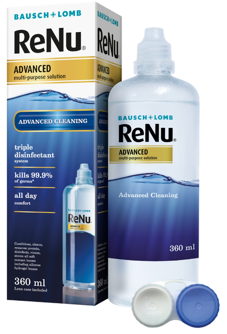 ReNu Advanced daudzfunkcionāls šķīdums mīkstajām kontaktlēcām, 360 ml