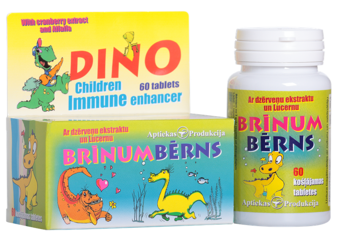 Brīnumbērns Ar Lucernu Un Dzērveņu Ekstraktu, Vitamīnu Un Minerāļu Komplekss — 60 tabletes