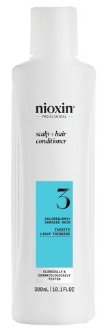 NIOXIN Scalp Therapy System 3 – kondicionieris krāsotiem matiem ar vieglu plānēšanas tendenci, 300 ml