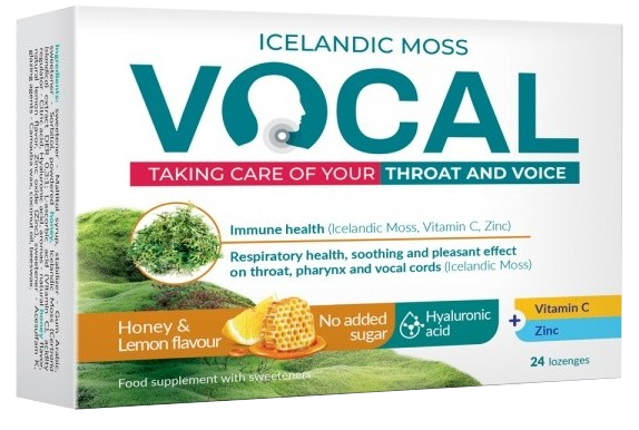 VOCAL – Sūkājamās pastilas ar medus un citronu garšu, 24 gab.