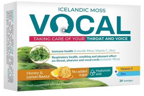 VOCAL – Sūkājamās pastilas ar medus un citronu garšu, 24 gab.