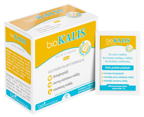 Biokālijs 400 mg pulveris, 30 gab. - BIOFARMACIJA