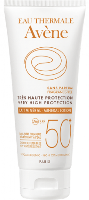 AVENE Minerālu saules aizsarglīdzeklis ar ļoti augstu aizsardzības līmeni SPF50+, 100 ml