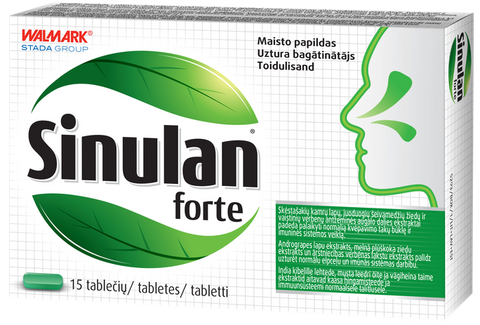 SINULAN Forte 15 tabletes elpceļu un imunitātes atbalstam