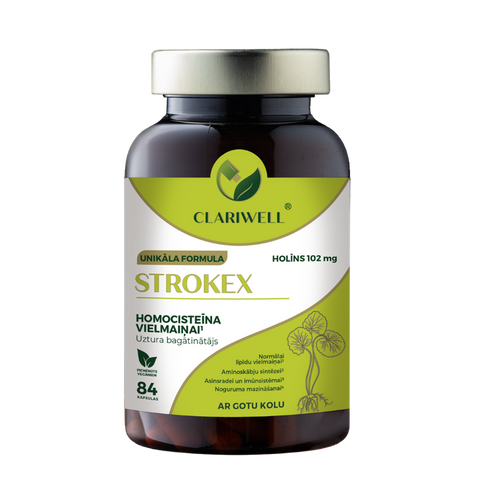 CLARIWELL Strokex kapsulas homocisteīna metabolisma atbalstam, 84 gab.