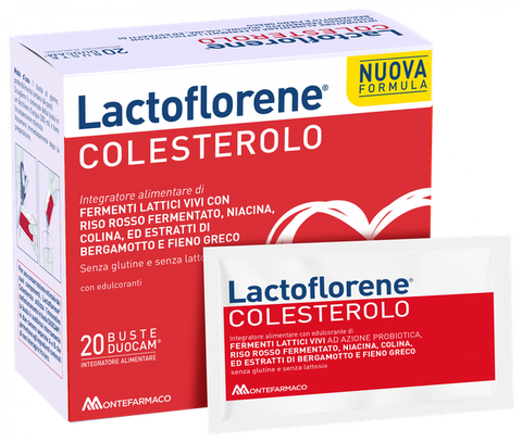 Pulveris holesterīna kontrolei LACTOFLORENE Colesterolo - 20 divdaļīgas paciņas DUOCAM®