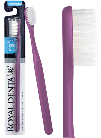 ROYAL DENTA Silver vidējas cietības zobu birste, 1 gab.