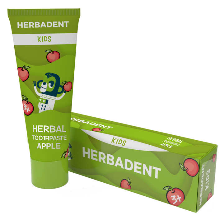 HERBADENT Kids 3+ ābolu garšas zobu pasta, 75 g