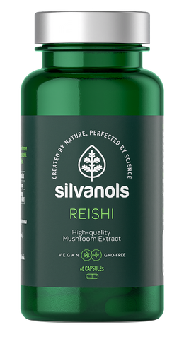 SILVANOLS Reishi 60 kapsulu iepakojums