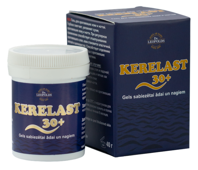 KERELAST 30+, ādas un nagu gels sabiezei, 40 ml