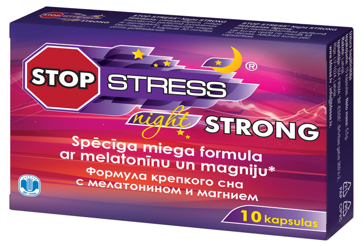 STOP STRESS Night STRONG kapsulas, 10 gab.