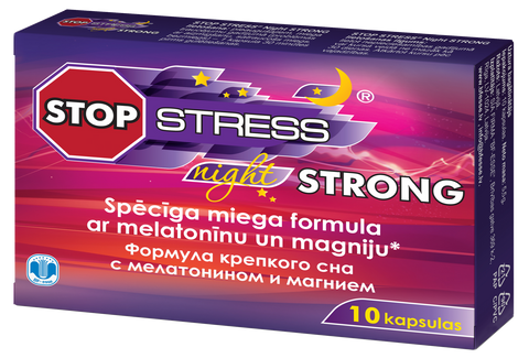 STOP STRESS Night STRONG kapsulas, 10 gab.