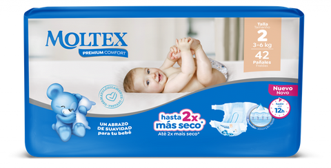 MOLTEX Premium Comfort 2 Mini autiņbiksītes 3-6 kg svara kategorijai, 42 gab. iepakojumā
