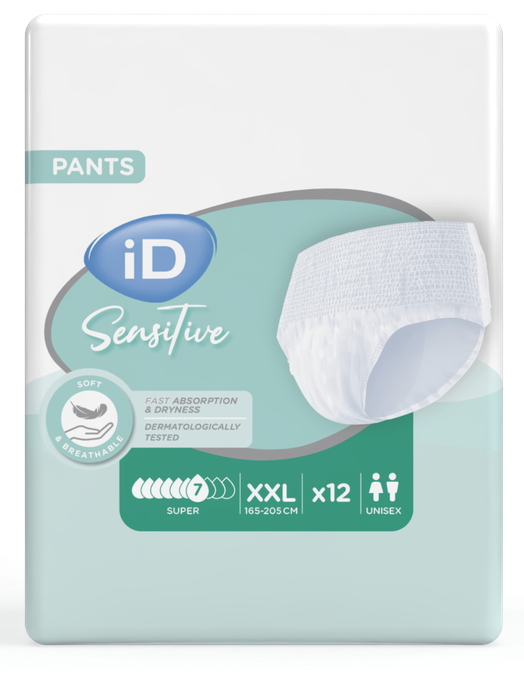 ID Sensitive Pants Super XXL (165-205 cm), 12 gab. – biksītes urīna un fēču neizlietošanai