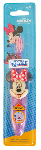 MR. WHITE Minnie Mouse bateriju darbināta mirgojošā zobu birste, 1 gab.