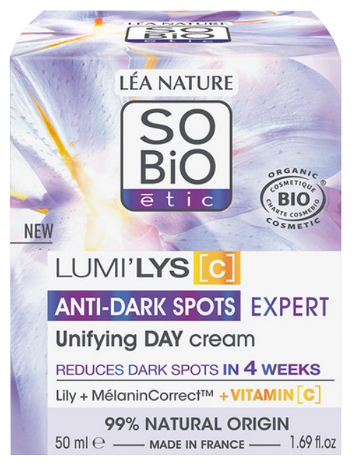 SO BIO ETIC Unifiējošs sejas krēms pret tumšajiem plankumiem dienai, 50 ml