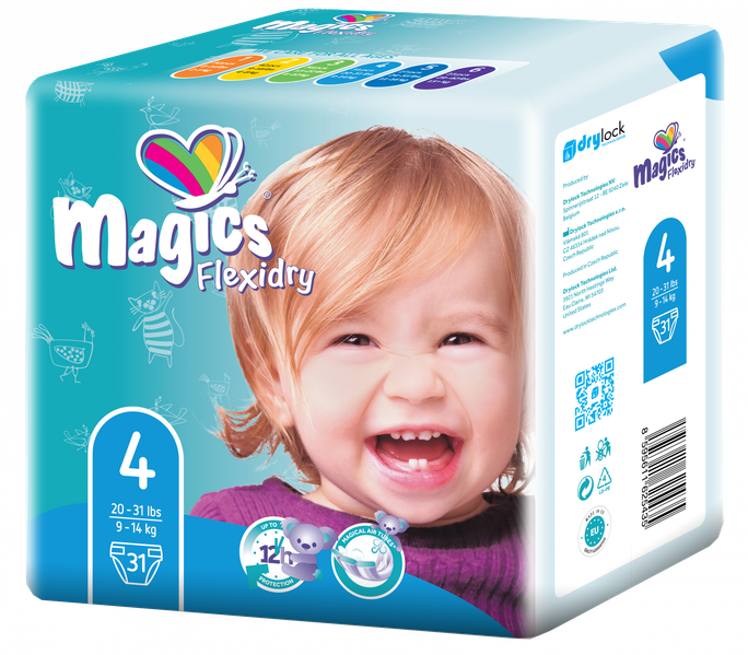 MAGICS Flexidry Maxi 4 autiņbiksītes (9–14 kg), iepakojumā 31 gab.