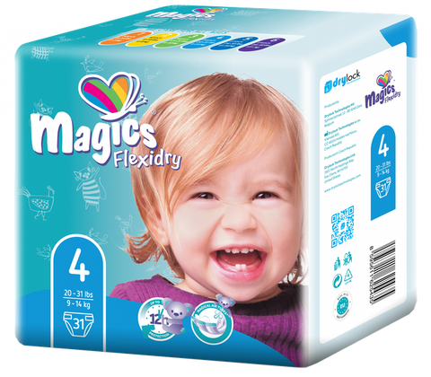 MAGICS Flexidry Maxi 4 autiņbiksītes (9–14 kg), iepakojumā 31 gab.