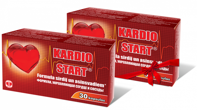 KARDIO START (1+1) - 30 kapsulu iepakojums sirds veselībai