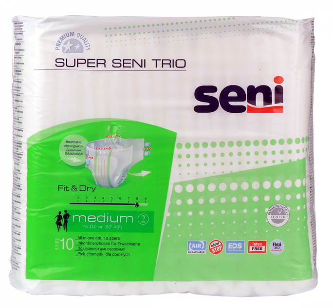 SENI Trio Super autiņbiksītes Medium 75-100 cm, 10 gab.