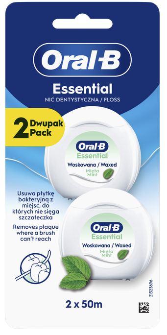 Zobu diegs Oral-B Essential ar piparmētru, 100m (2x50m)