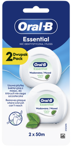Zobu diegs Oral-B Essential ar piparmētru, 100m (2x50m)