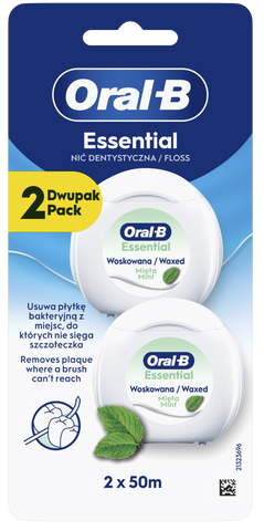 Zobu diegs Oral-B Essential ar piparmētru, 100m (2x50m)