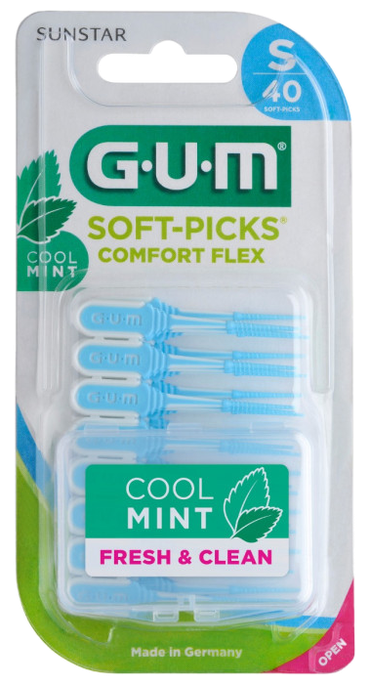 GUM Soft-Pick Comfort Flex Small Mint zobstarpīšu tīrīšanas birstīte, 40 gab.