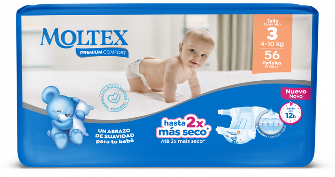 MOLTEX Premium Comfort Midi 3 (4-10 kg) - autiņbiksītes iepakojumā 56 gab.
