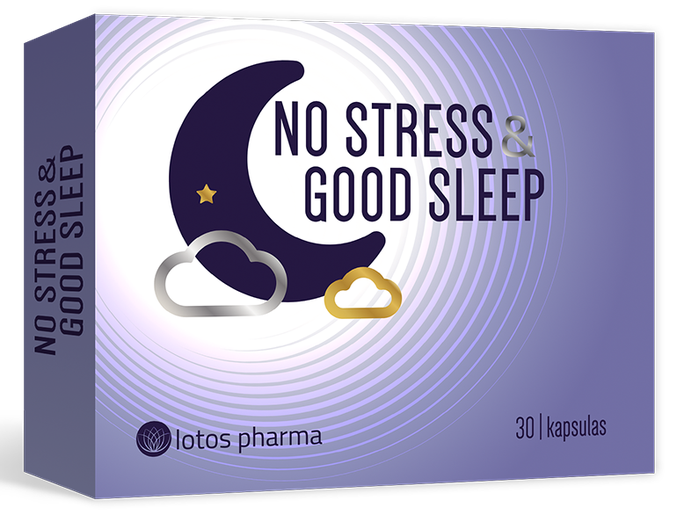 Kapsulas "No Stress & Good Sleep" labam minam bez stress, 30 gab.