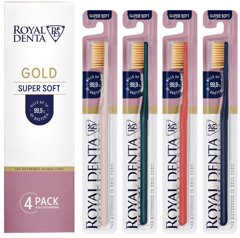 ROYAL DENTA Gold Super Soft - mīksta zobu birste 4 gab.iets