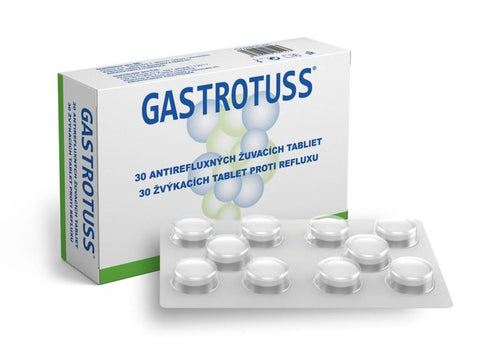 GASTROTUSS Košļājamās tabletes pret gastroezofageālo refluksu, 24 gab.