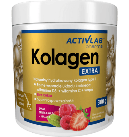 ACTIVLAB Kolagēns XTRA Avenes-zemenes pulveris 300 g