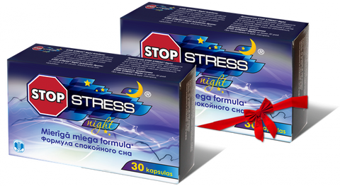 STOP STRESS Night kapsulas (1 + 1), 30 vienības